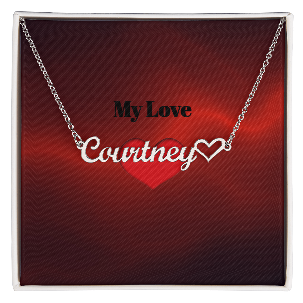 Heart name Necklace sample