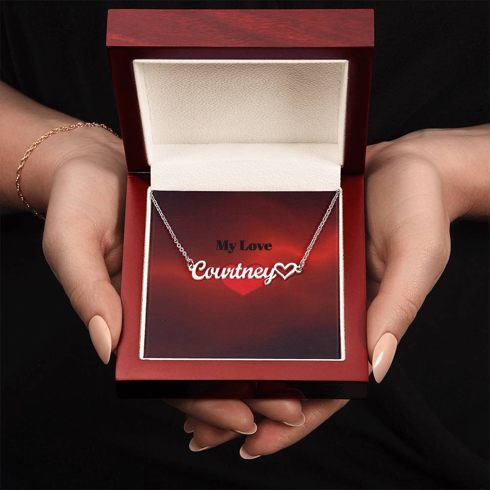 Heart name Necklace sample