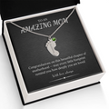 Personalized Baby Feet Necklace – Custom Birthstone Pendant, Mom Gift