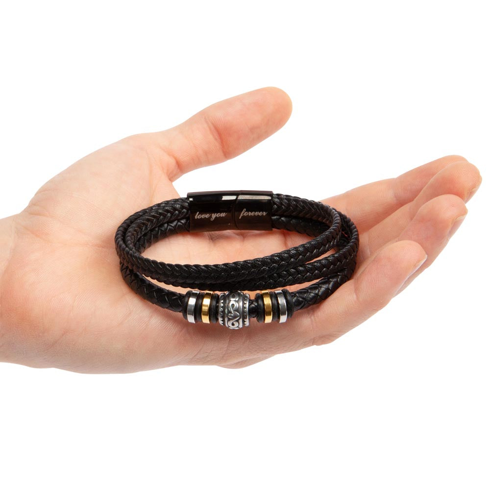 Men's Engraved Bracelet – Love You Forever Gift for Soulmate