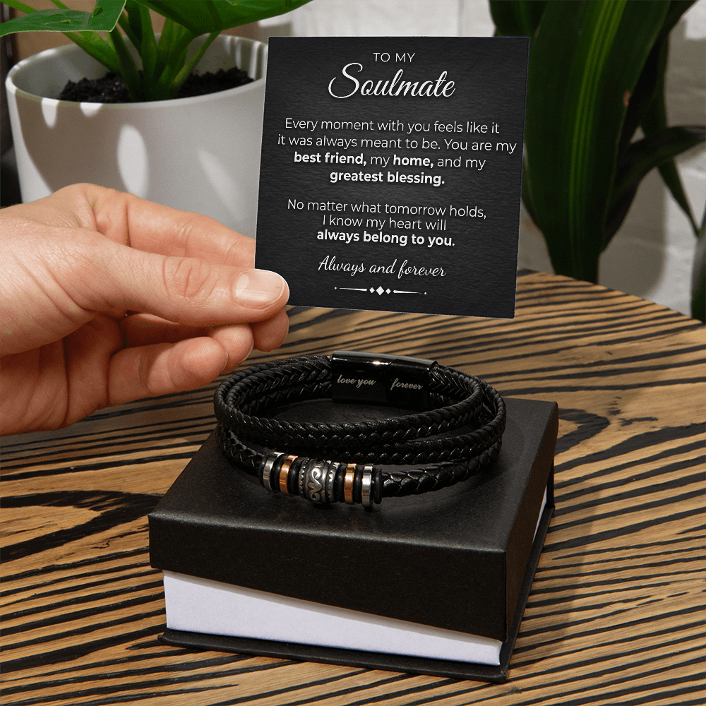 Men's Engraved Bracelet – Love You Forever Gift for Soulmate