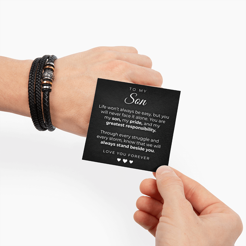 Men's Engraved Bracelet – Love You Forever Gift for Son