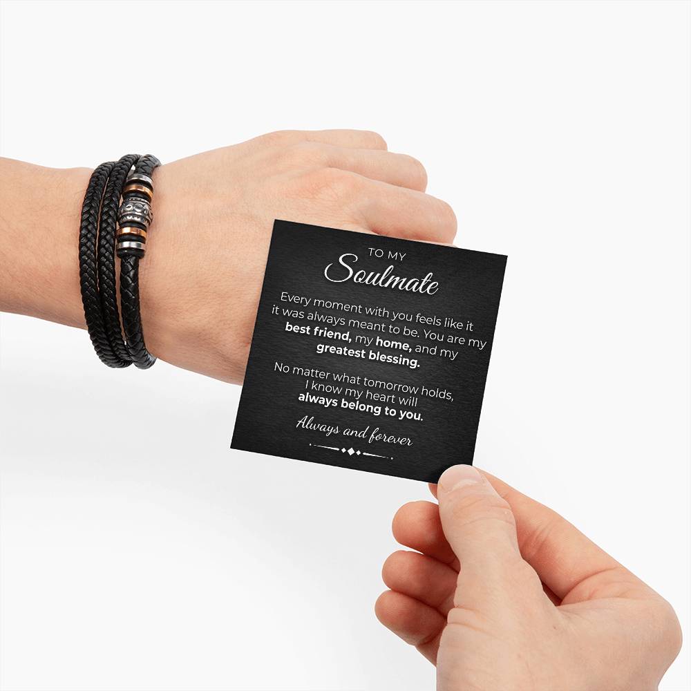 Men's Engraved Bracelet – Love You Forever Gift for Soulmate