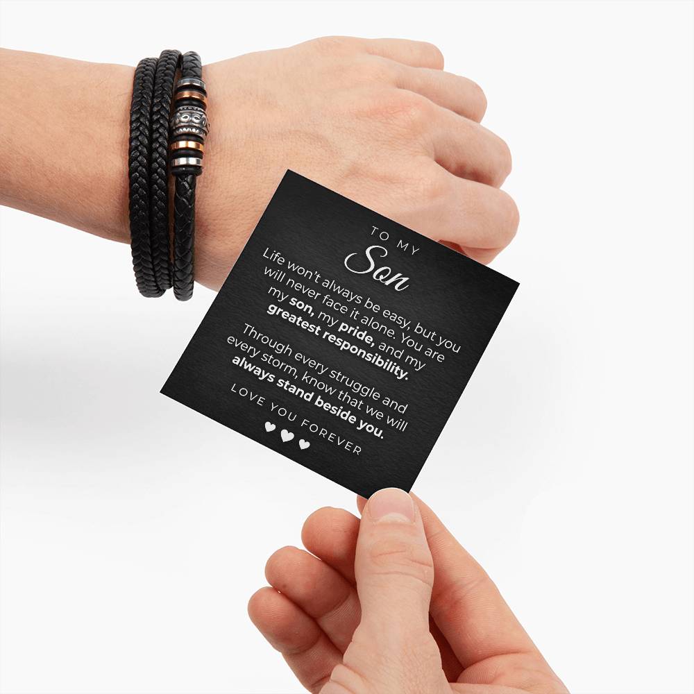 Men's Engraved Bracelet – Love You Forever Gift for Son