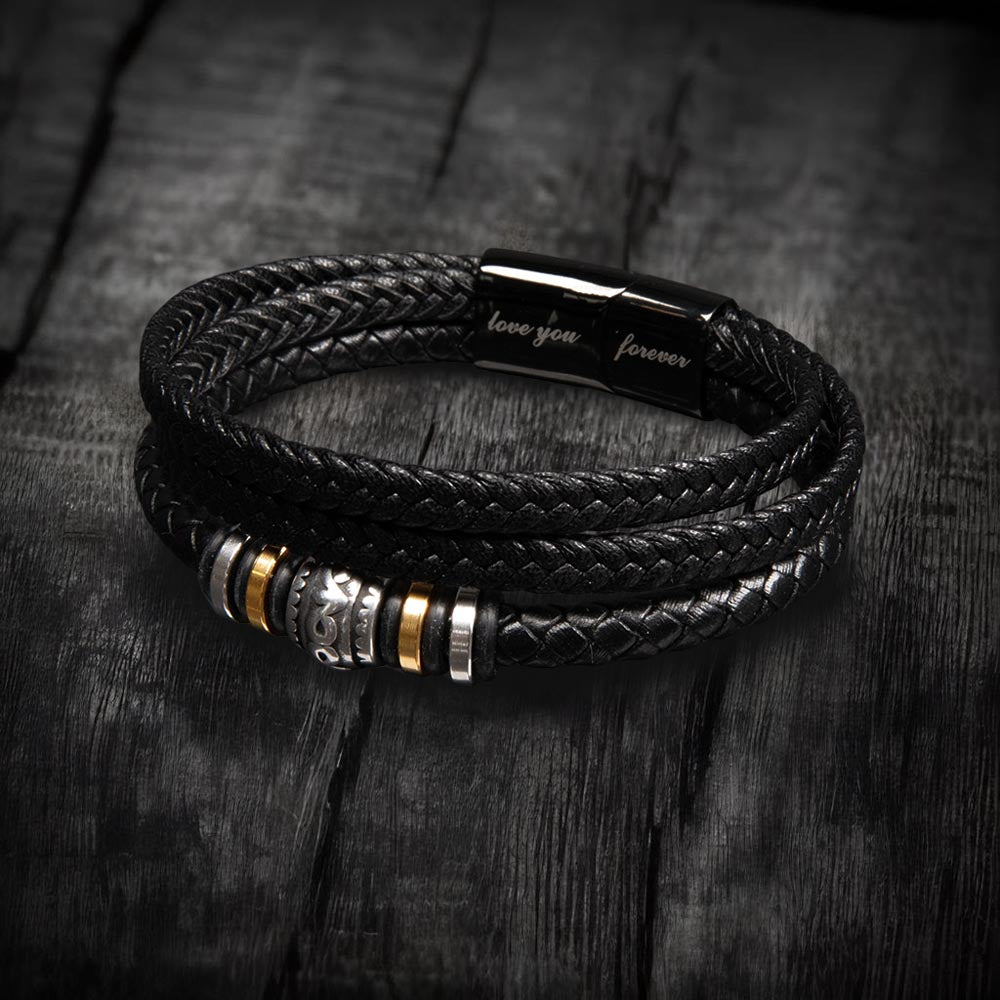 Men's Engraved Bracelet – Love You Forever Gift for Soulmate