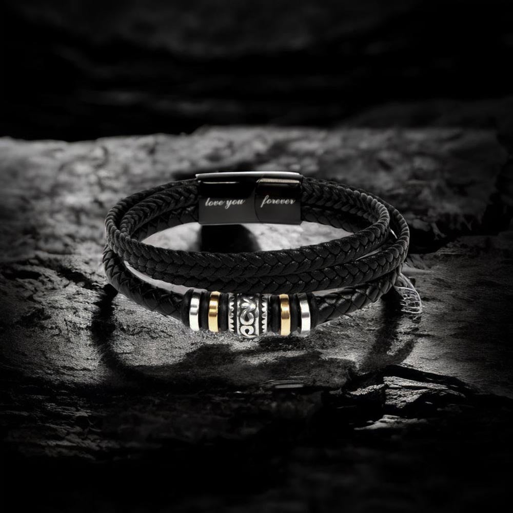 Men's Engraved Bracelet – Love You Forever Gift for Soulmate