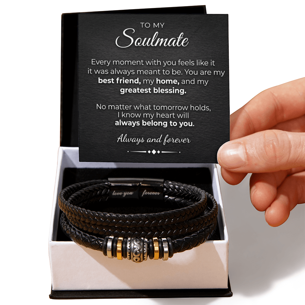 Men's Engraved Bracelet – Love You Forever Gift for Soulmate