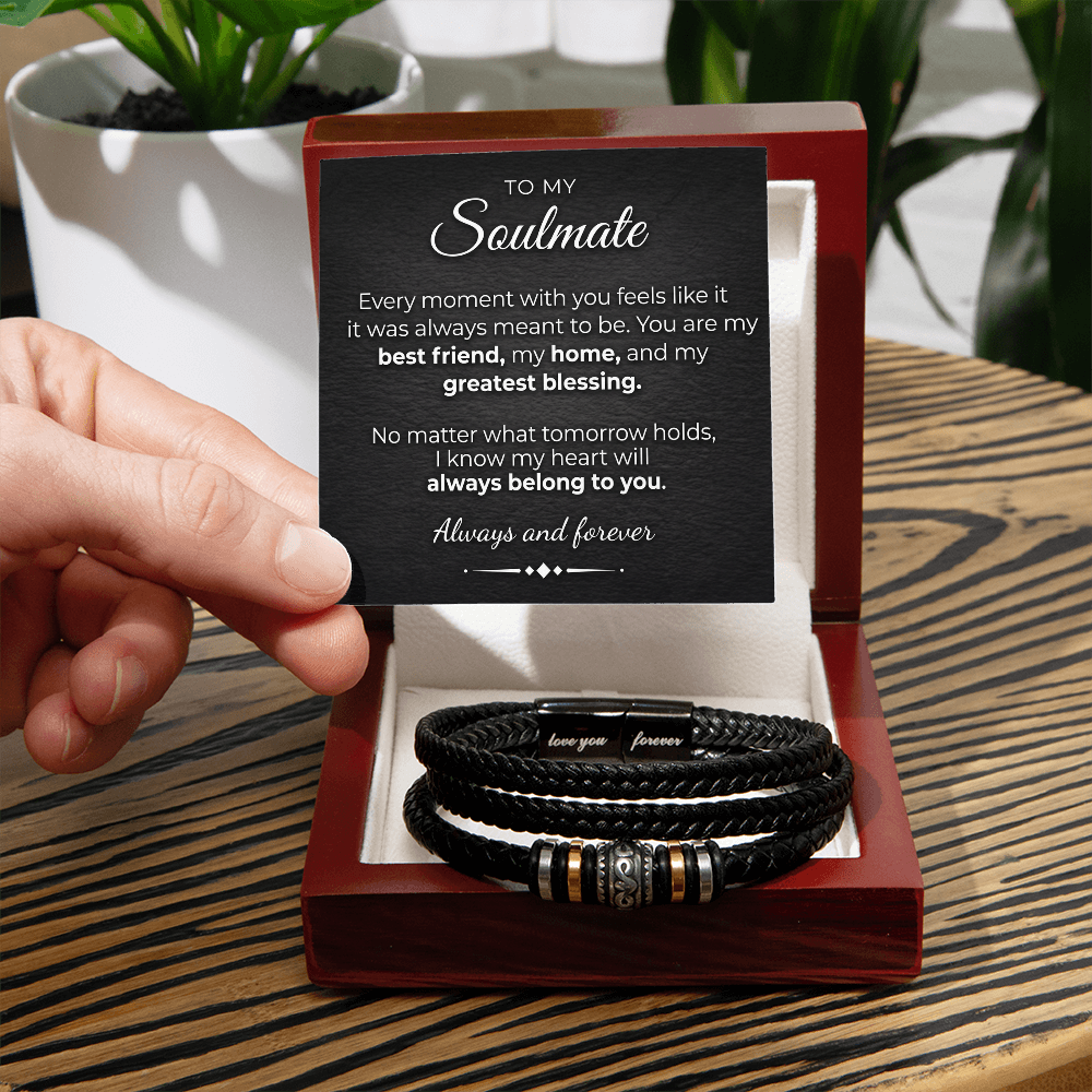 Men's Engraved Bracelet – Love You Forever Gift for Soulmate