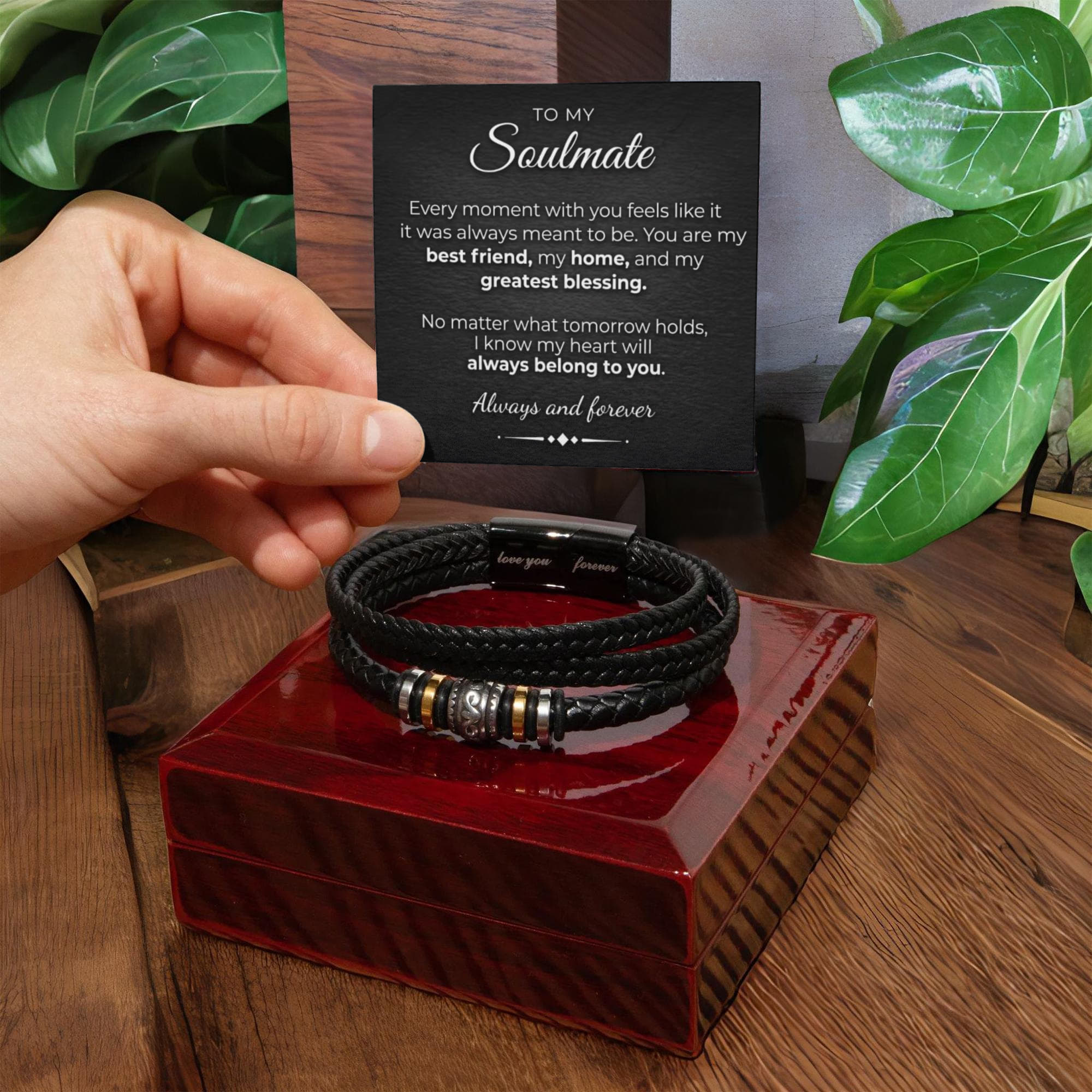 Men's Engraved Bracelet – Love You Forever Gift for Soulmate
