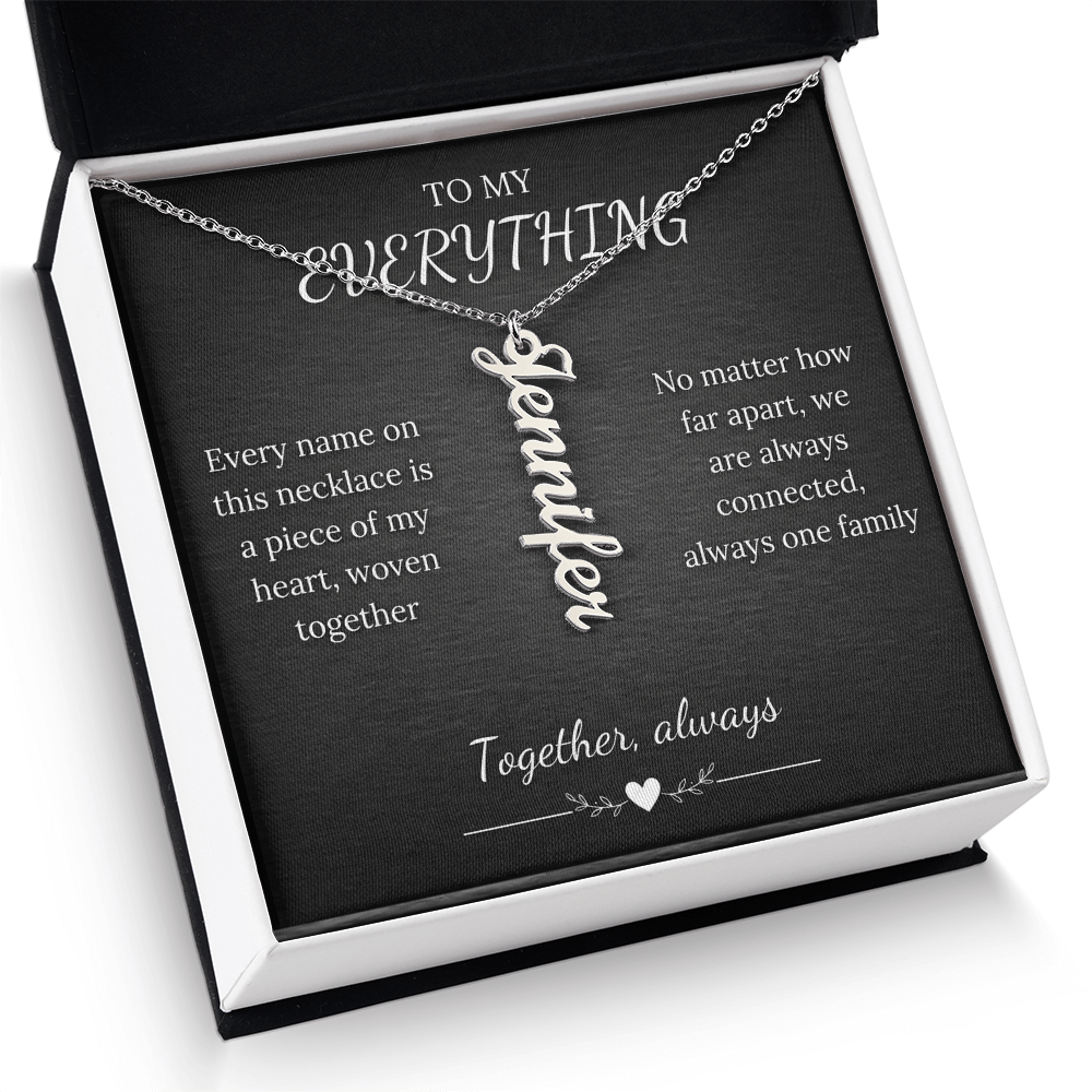 Custom Vertical Family Necklace – Personalized Name Pendant