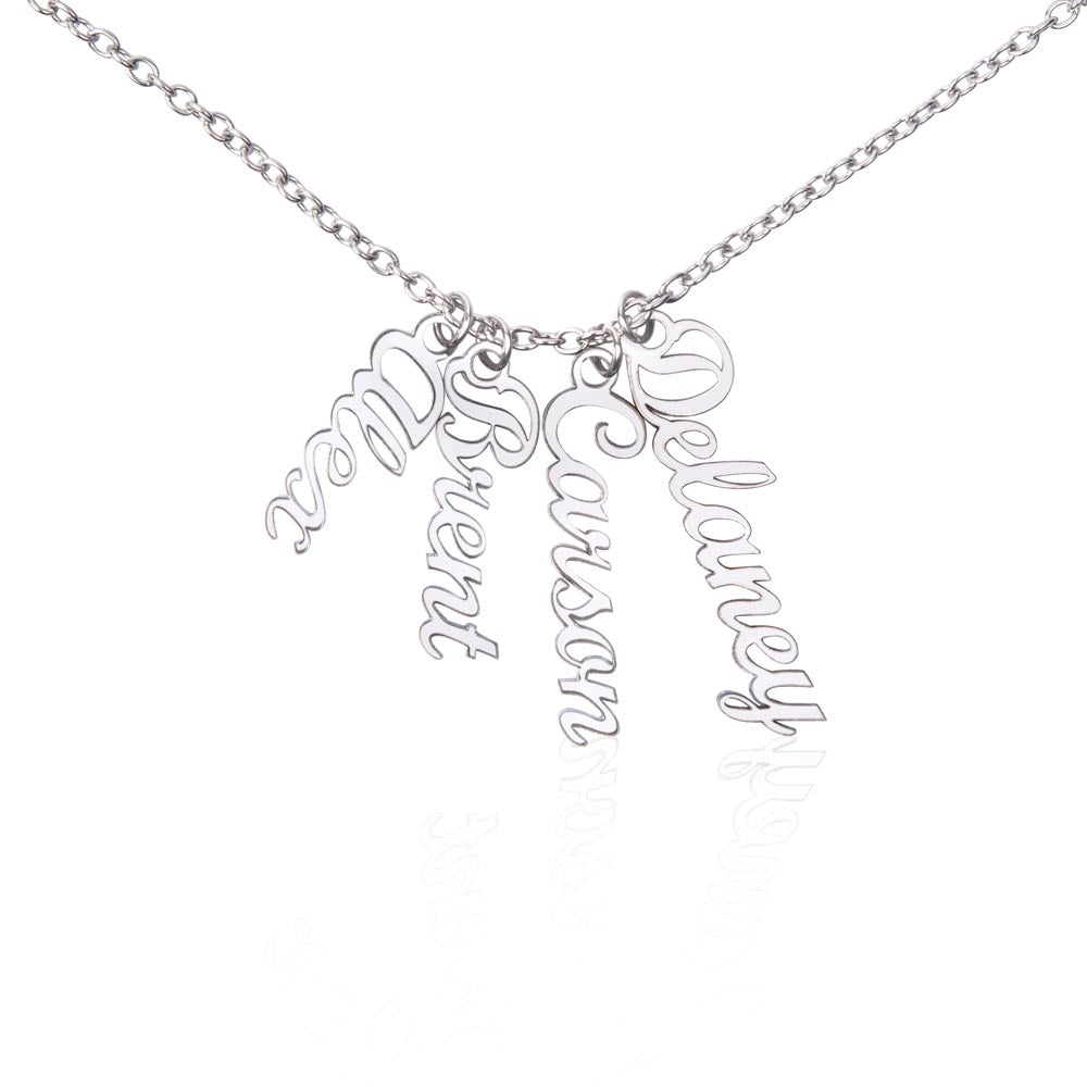 Custom Vertical Family Necklace – Personalized Name Pendant