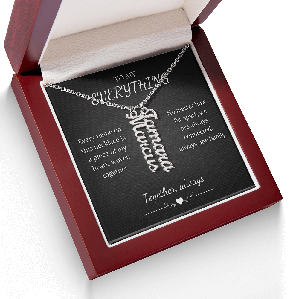 Custom Vertical Family Necklace – Personalized Name Pendant