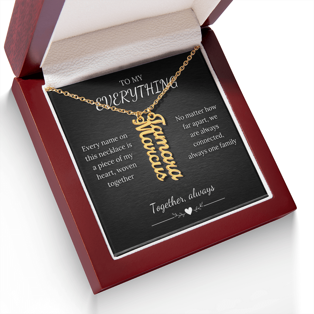 Custom Vertical Family Necklace – Personalized Name Pendant