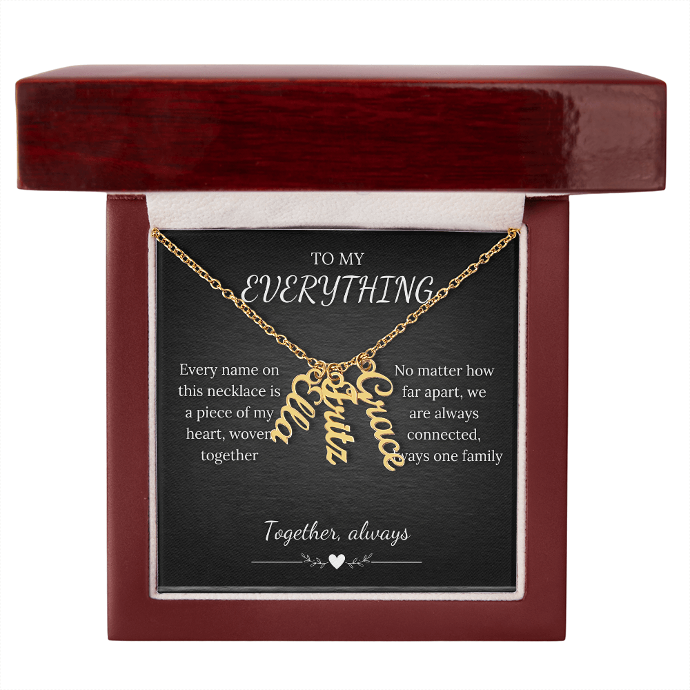 Custom Vertical Family Necklace – Personalized Name Pendant