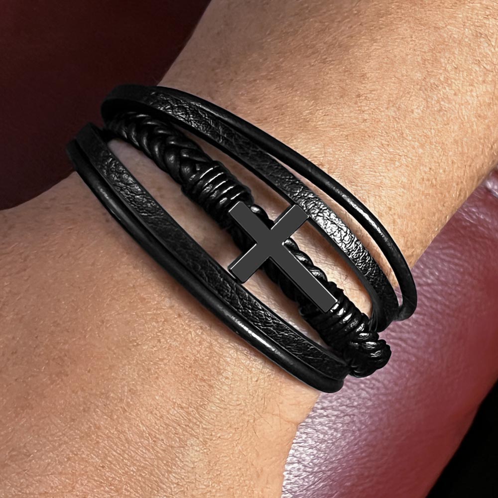 Custom Cross Bracelet for Son – Faith-Inspired Keepsake Gift