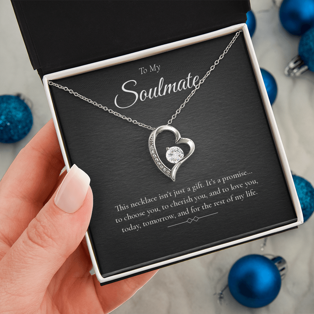Forever Love Heart Necklace – CZ Crystal Pendant, Gift for Her