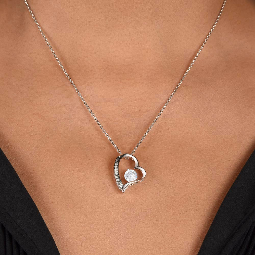 Forever Love Heart Necklace – CZ Crystal Pendant, Gift for Her