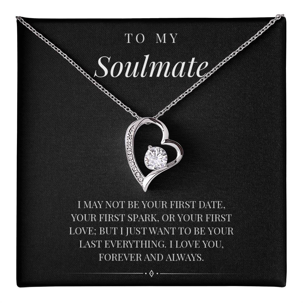 Forever Love Necklace – Heart Pendant with CZ Crystal, Gold Finish