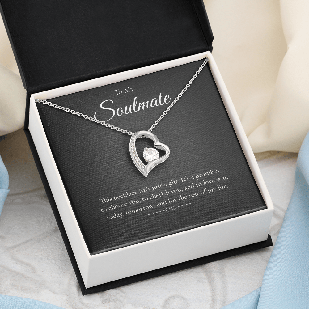 Forever Love Heart Necklace – CZ Crystal Pendant, Gift for Her