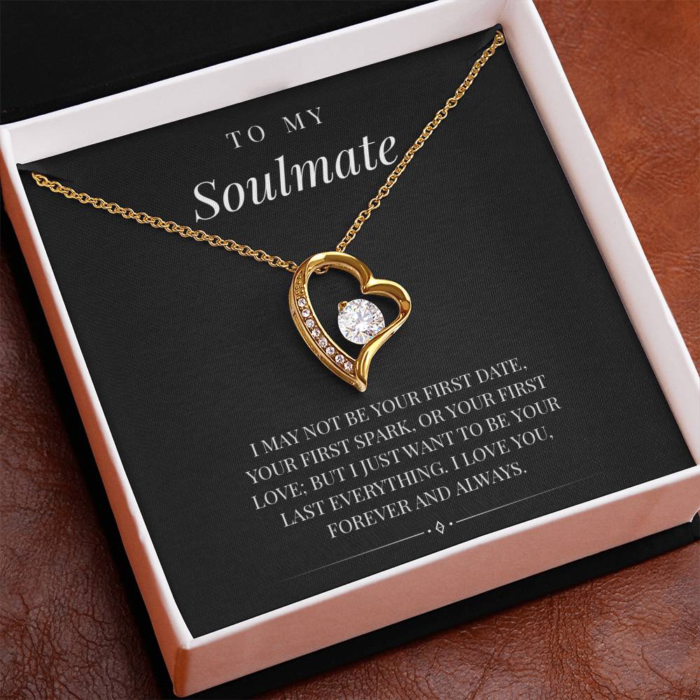 Forever Love Necklace – Heart Pendant with CZ Crystal, Gold Finish