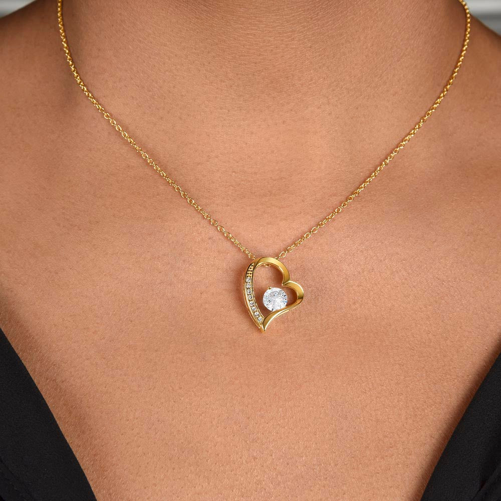 Forever Love Heart Necklace – CZ Crystal Pendant, Gift for Her