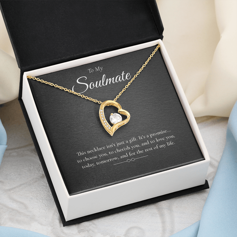 Forever Love Heart Necklace – CZ Crystal Pendant, Gift for Her