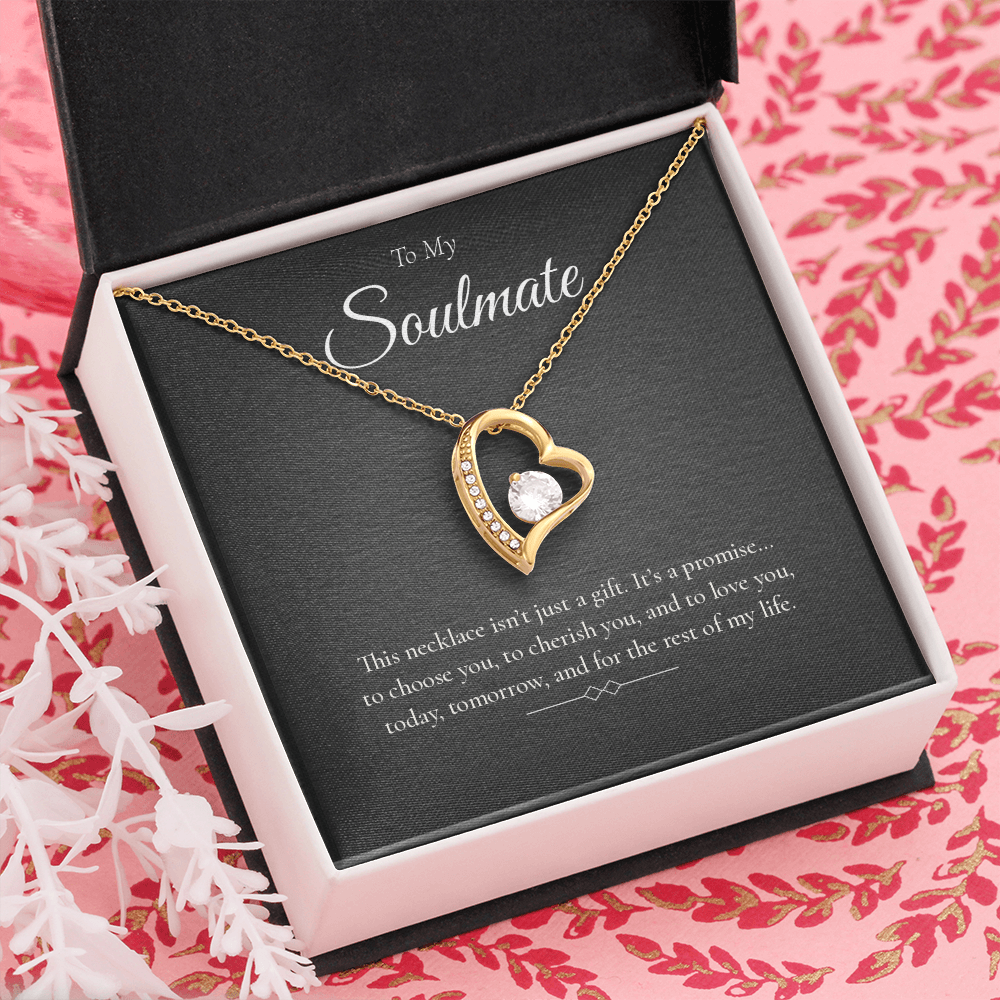 Forever Love Heart Necklace – CZ Crystal Pendant, Gift for Her
