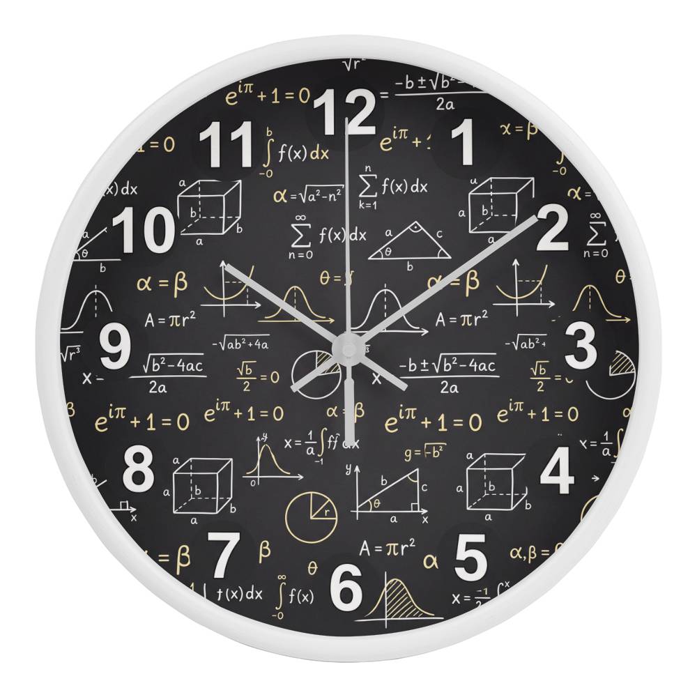 Teacher Wooden Clock – Chalkboard Math Equations Wall Clock