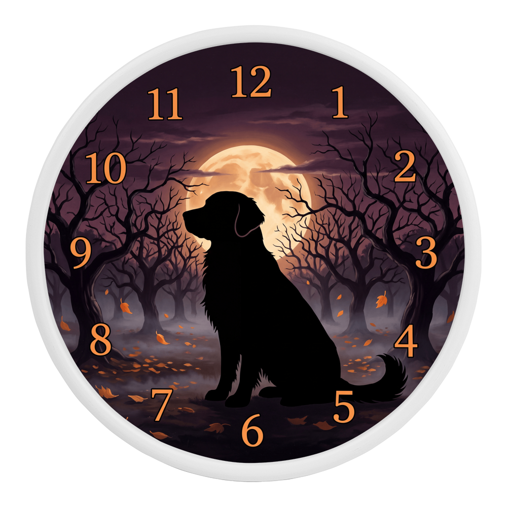 Golden Retriever Wooden Clock – "Harvest Moon" Wall Clock