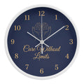 Nurse Wooden Clock – "Care Without Limits" Navy Wall Clock