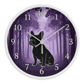 French Bulldog Wooden Clock – "Purple Forest Silhouette" Wall Clock