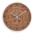 Teacher Wooden Clock – "Happy Teacher’s Day" Engraved Wood Wall Clock