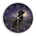 Golden Retriever Wooden Clock – "Vineyard Moonlight" Wall Clock