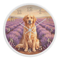 Golden Retriever Wooden Clock – "Lavender Fields" Wall Clock