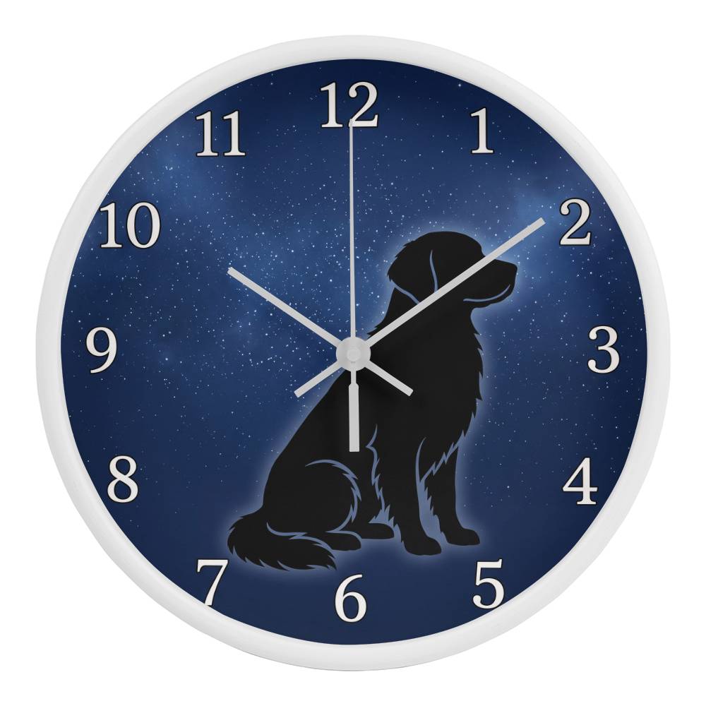 Golden Retriever Wooden Clock – "Starry Night Silhouette" Wall Clock