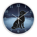 Golden Retriever Wooden Clock – "Frozen Lake Silhouette" Wall Clock