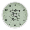 Nurse Wooden Clock – Healing Hands Caring Heart Green Wall Clock