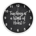 Teacher Wooden Clock – "Teaching is a Work of Heart" Chalkboard Wall Clock