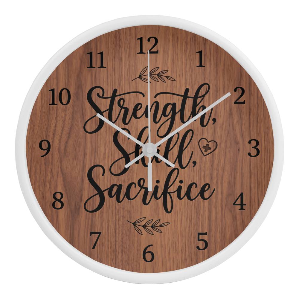 Nurse Wooden Clock – Strength Skill Sacrifice Wood Wall Clock