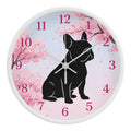 French Bulldog Wooden Clock – "Cherry Blossom" Silhouette Wall Clock