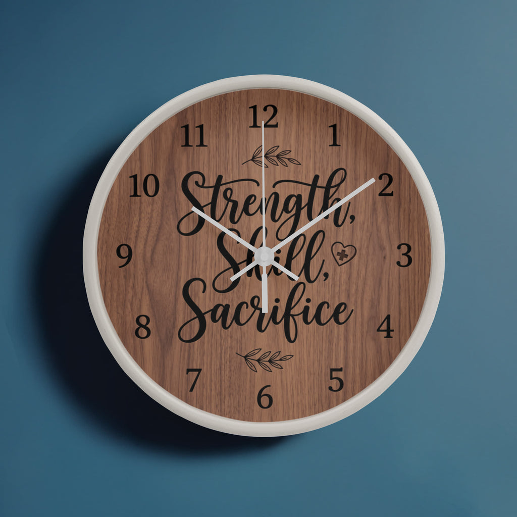 Nurse Wooden Clock – Strength Skill Sacrifice Wood Wall Clock