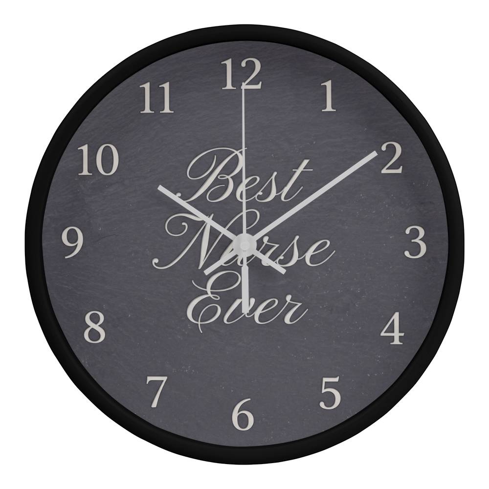 Nurse Wooden Clock – "Best Nurse Ever" Slate Wall Clock