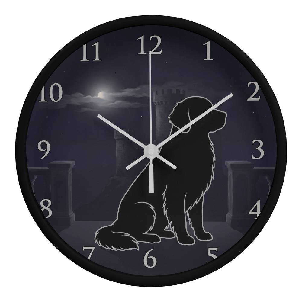 Golden Retriever Wooden Clock – "Castle Moonrise" Wall Clock