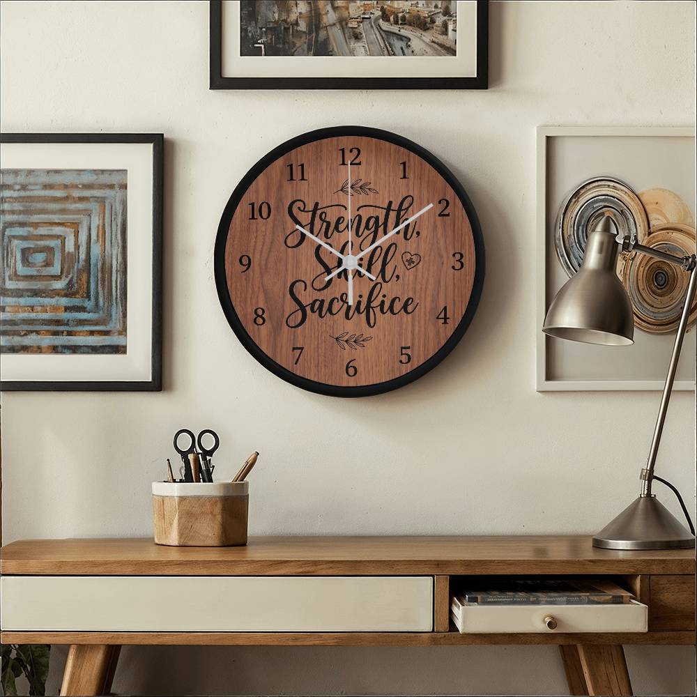 Nurse Wooden Clock – Strength Skill Sacrifice Wood Wall Clock