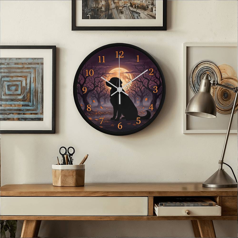Golden Retriever Wooden Clock – "Harvest Moon" Wall Clock