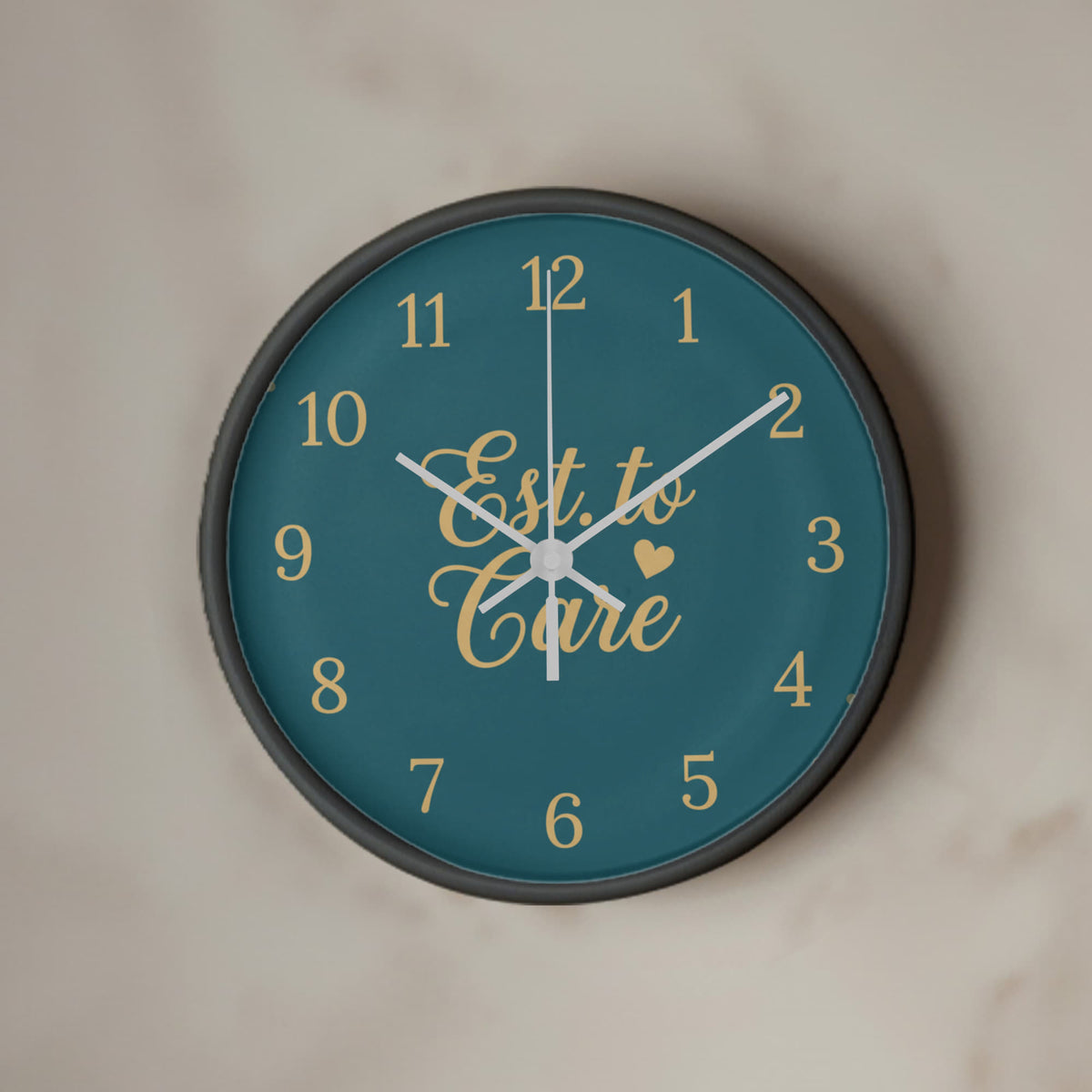 Nurse Wooden Clock – Est. to Care Teal Wall Clock