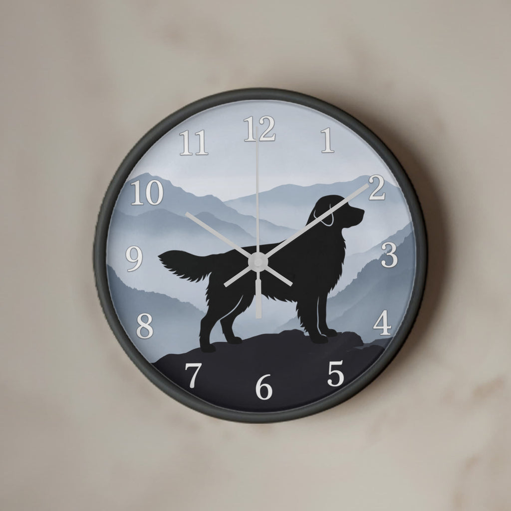 Golden Retriever Wooden Clock – "Mountain Mist" Wall Clock