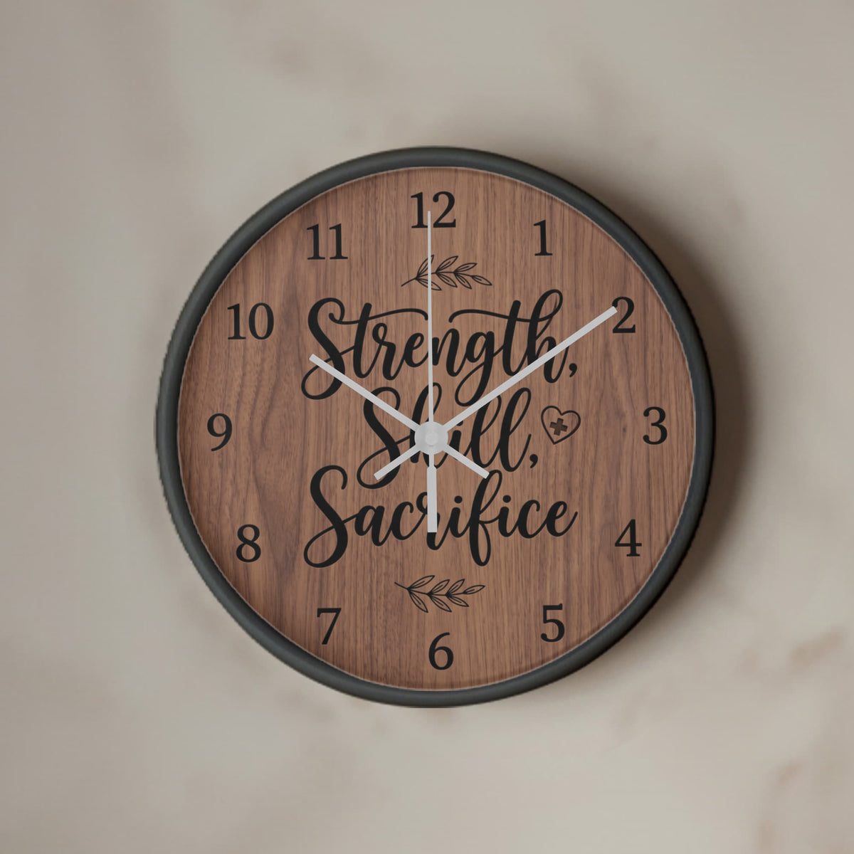 Nurse Wooden Clock – Strength Skill Sacrifice Wood Wall Clock