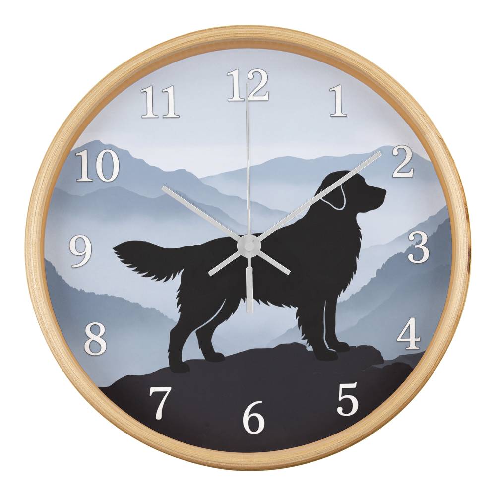 Golden Retriever Wooden Clock – "Mountain Mist" Wall Clock