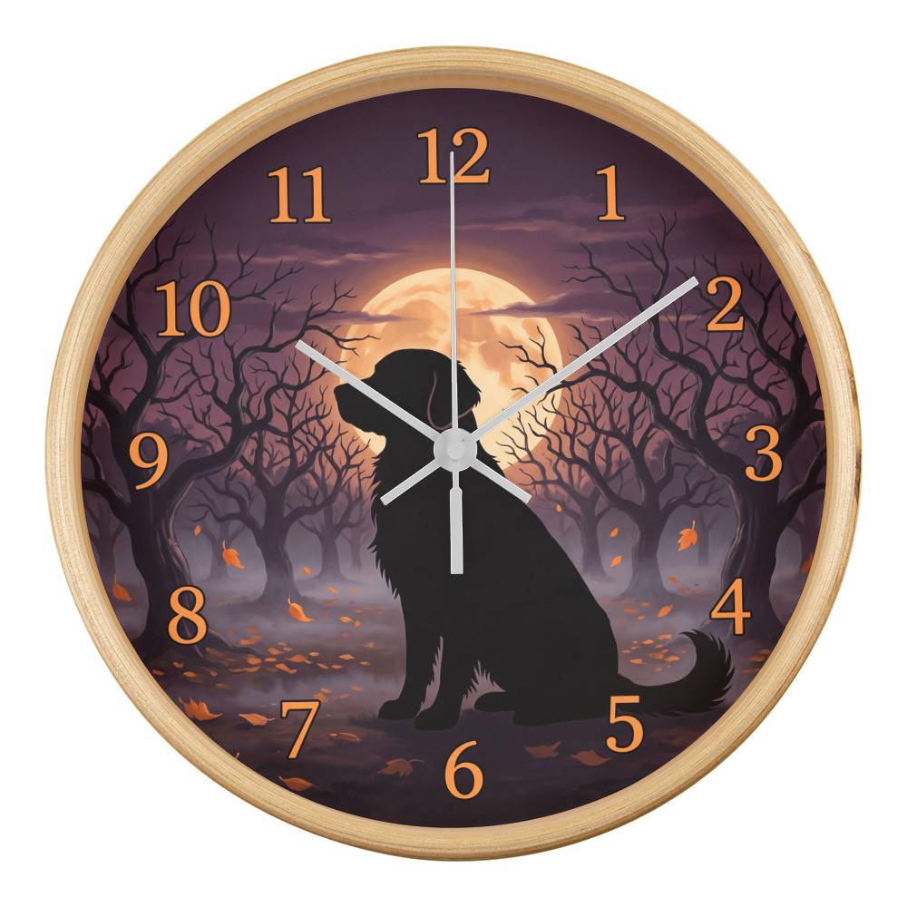 Golden Retriever Wooden Clock – "Harvest Moon" Wall Clock